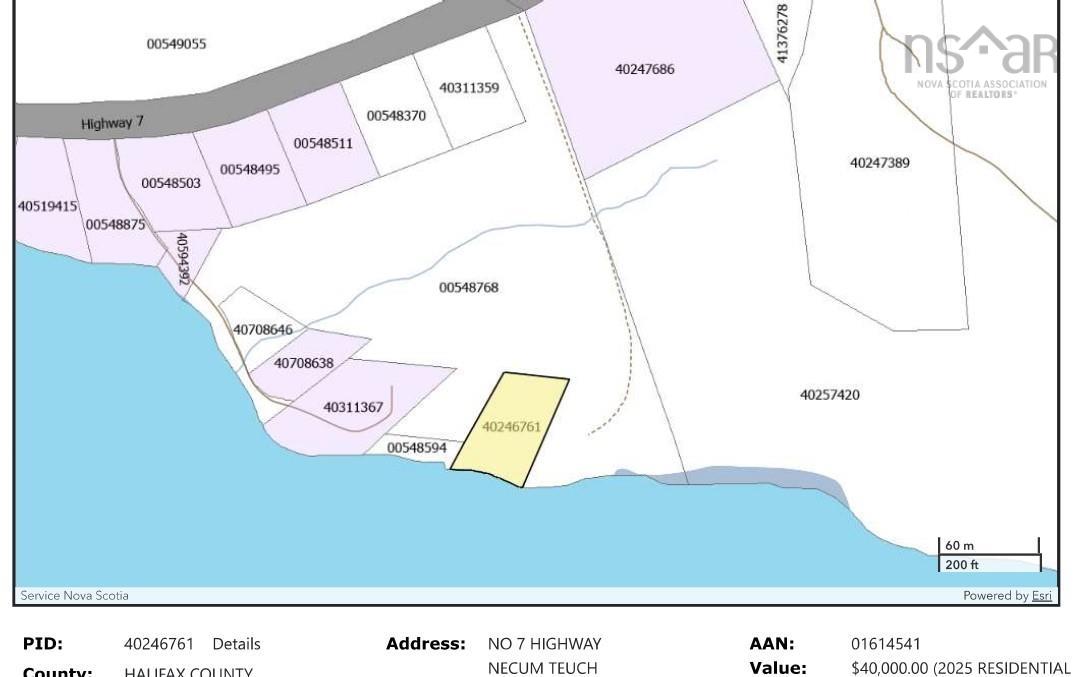 Lot Highway 7, Necum Teuch NS B0J 2K0 - MLS 202511203